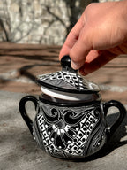 PRE-ORDER Black Talavera Sugar Container (SHIPS IN APPROX. 6-12 WEEKS)