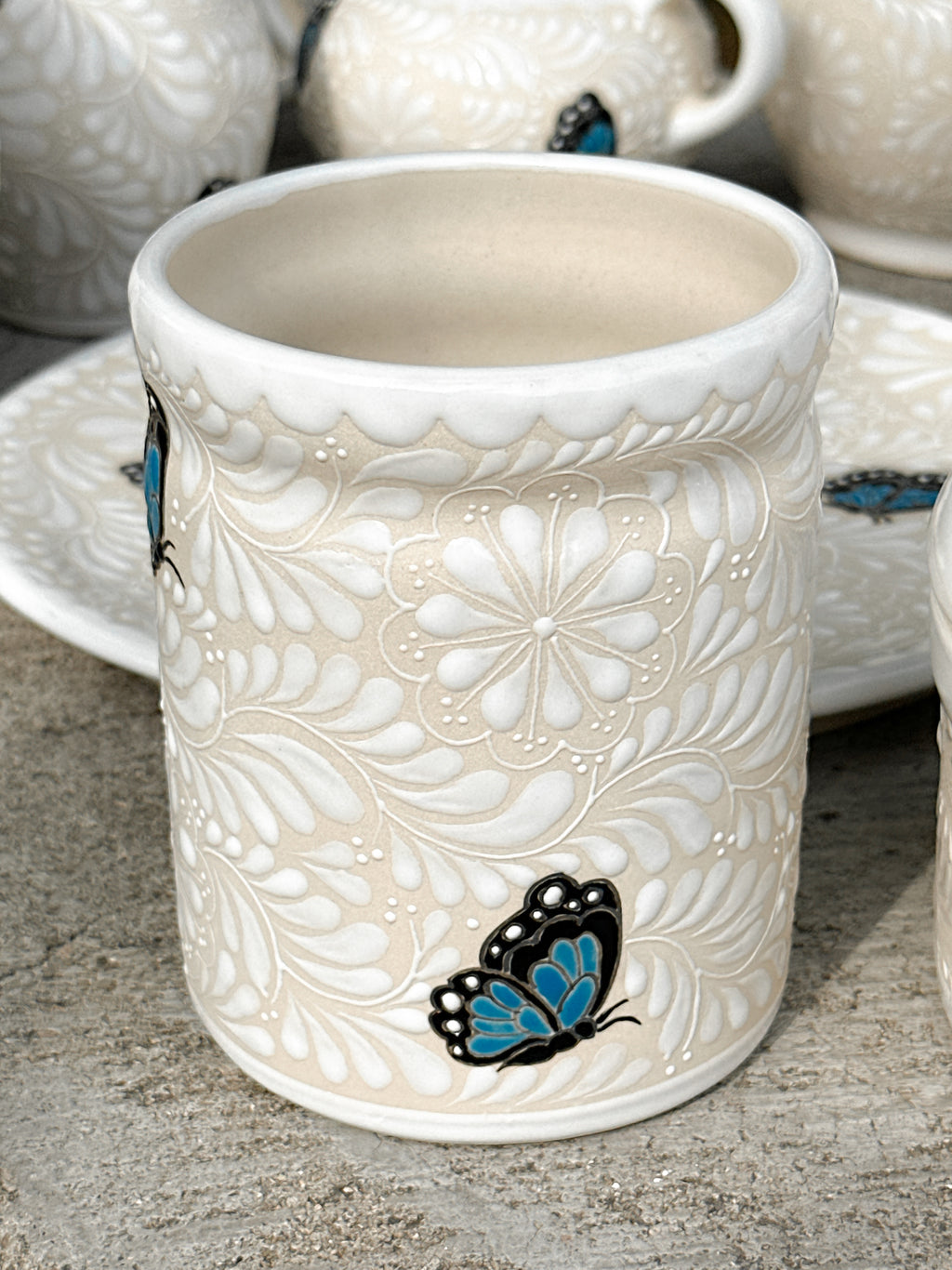 PRE-ORDER Blue Butterflies Kitchen Utensil Holder (SHIPS IN APPROX. 6-12 WEEKS)