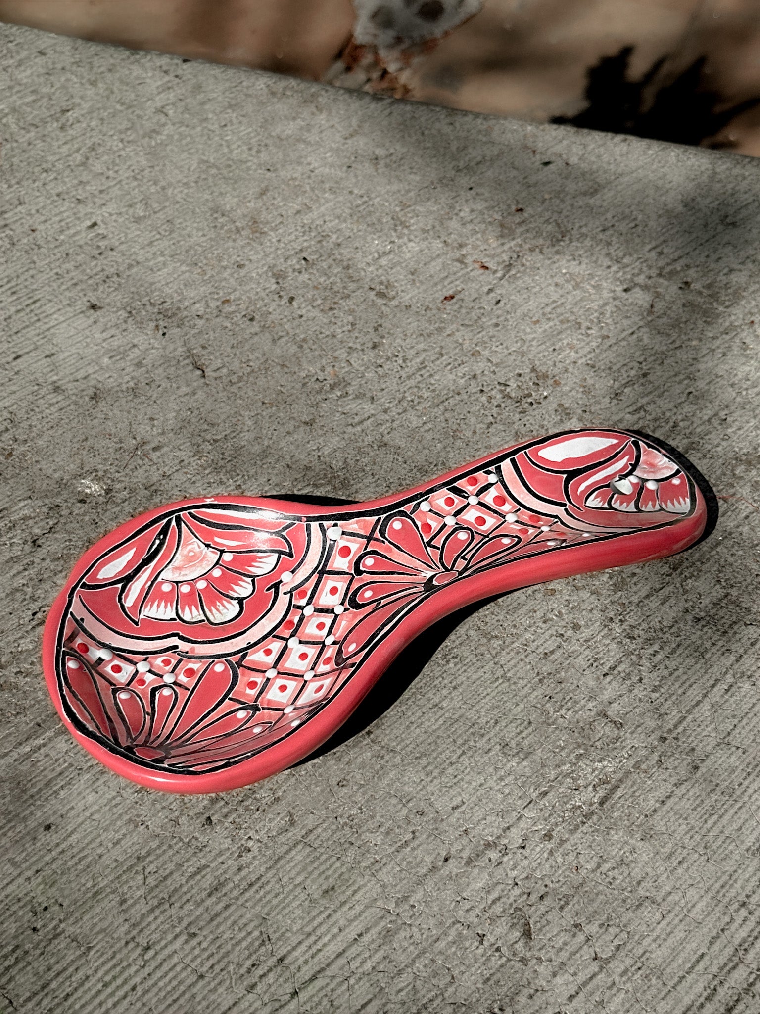 PRE-ORDER Pink Talavera Spoon Rest (SHIPS IN APPROX. 6-12 WEEKS)