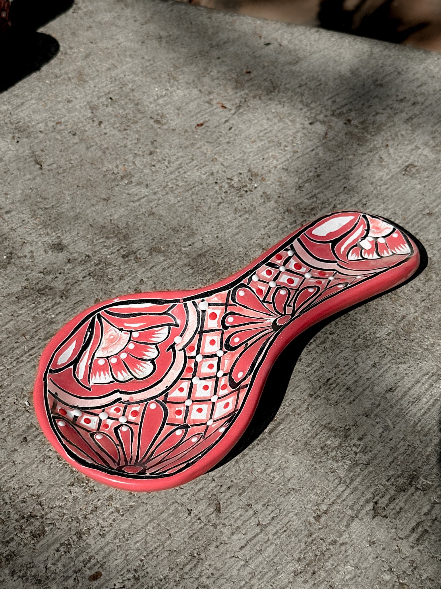 PRE-ORDER Pink Talavera Spoon Rest (SHIPS IN APPROX. 6-12 WEEKS)