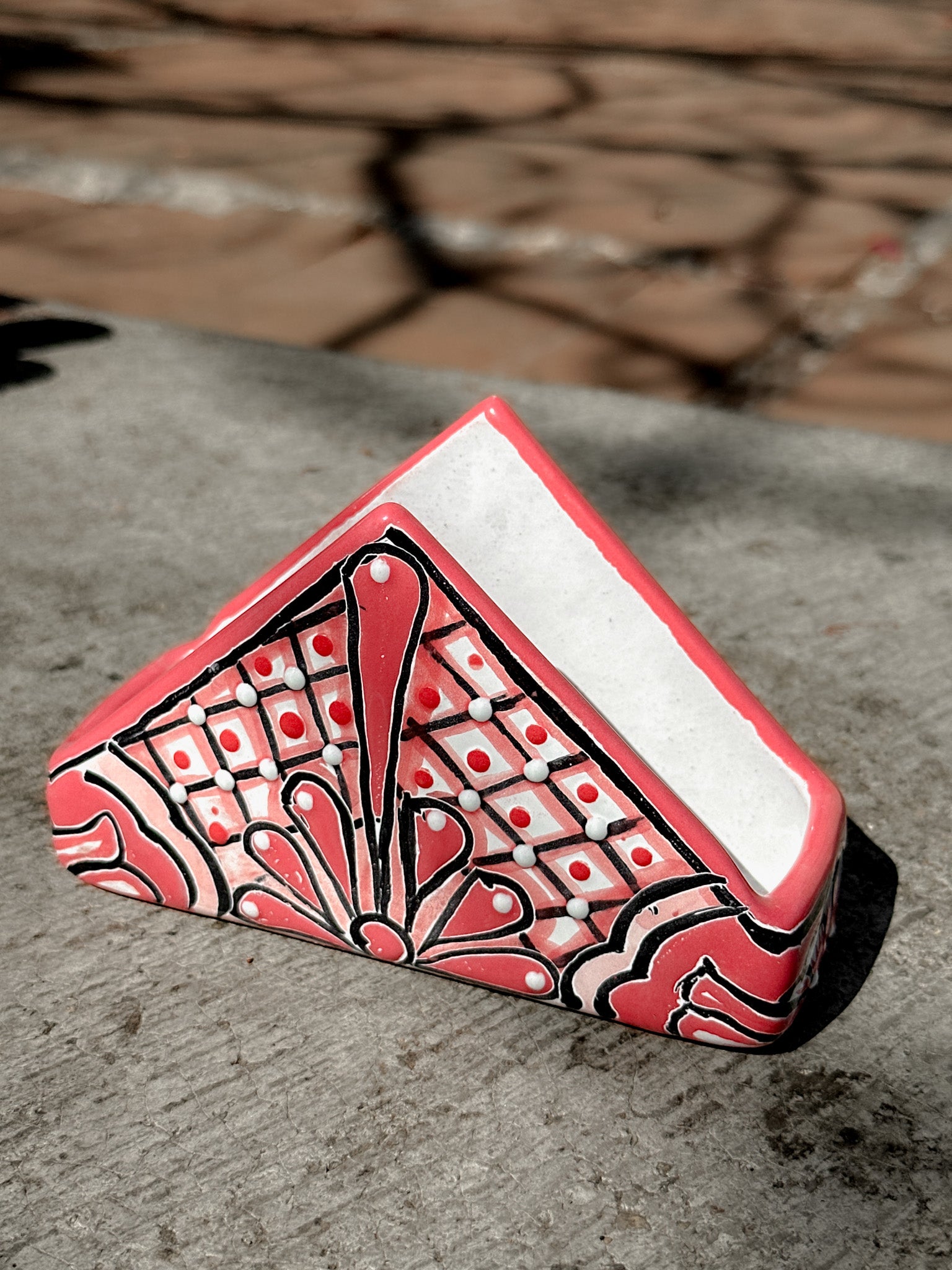 PRE-ORDER Pink Talavera Napkin Holder (SHIPS IN APPROX. 6-12 WEEKS)