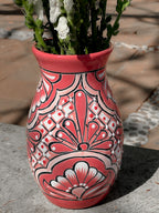 PREVENTA Florero de Talavera Rosa (ENVÍO EN APROX. 6-12 SEMANAS)