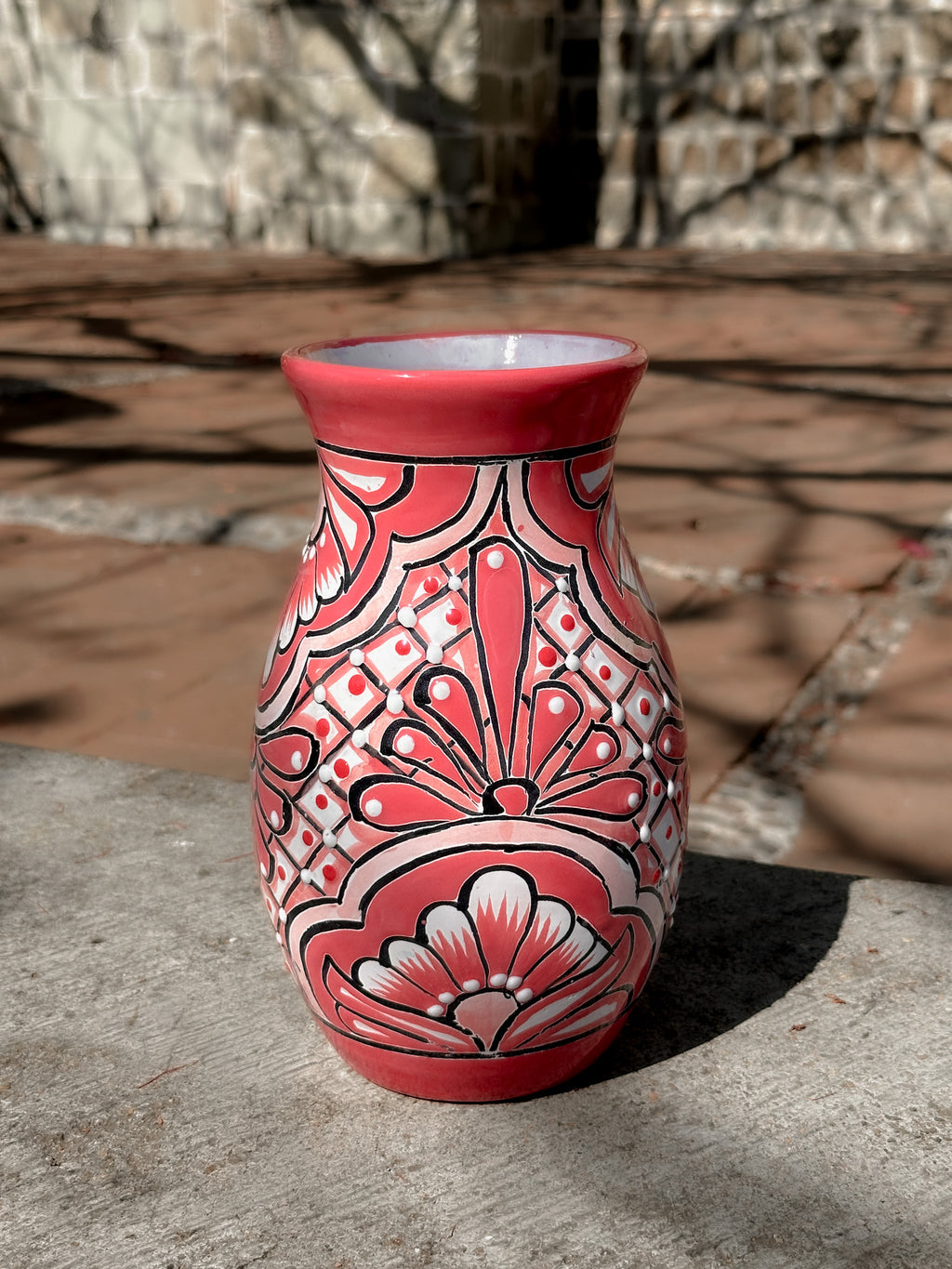 PREVENTA Florero de Talavera Rosa (ENVÍO EN APROX. 6-12 SEMANAS)