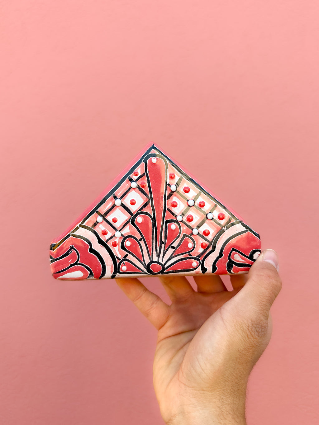 PRE-ORDENA Servilletero Talavera Rosa (ENVÍO EN APROX. 6-12 SEMANAS)