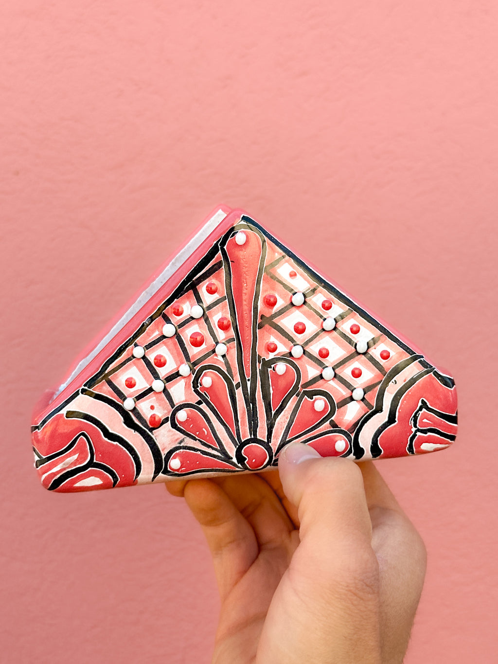 PRE-ORDENA Servilletero Talavera Rosa (ENVÍO EN APROX. 6-12 SEMANAS)