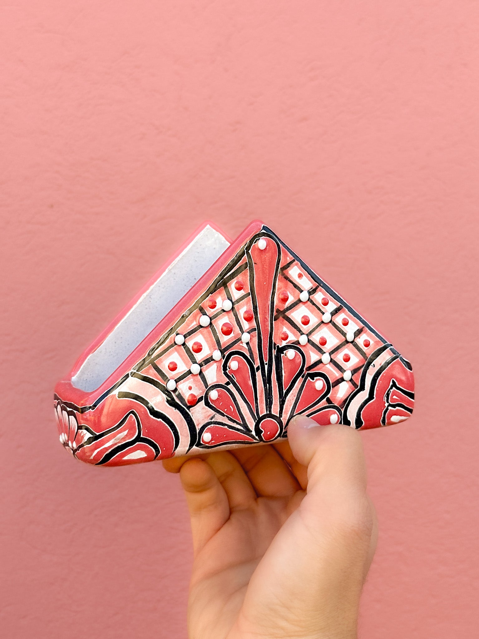 PRE-ORDER Pink Talavera Napkin Holder (SHIPS IN APPROX. 6-12 WEEKS)