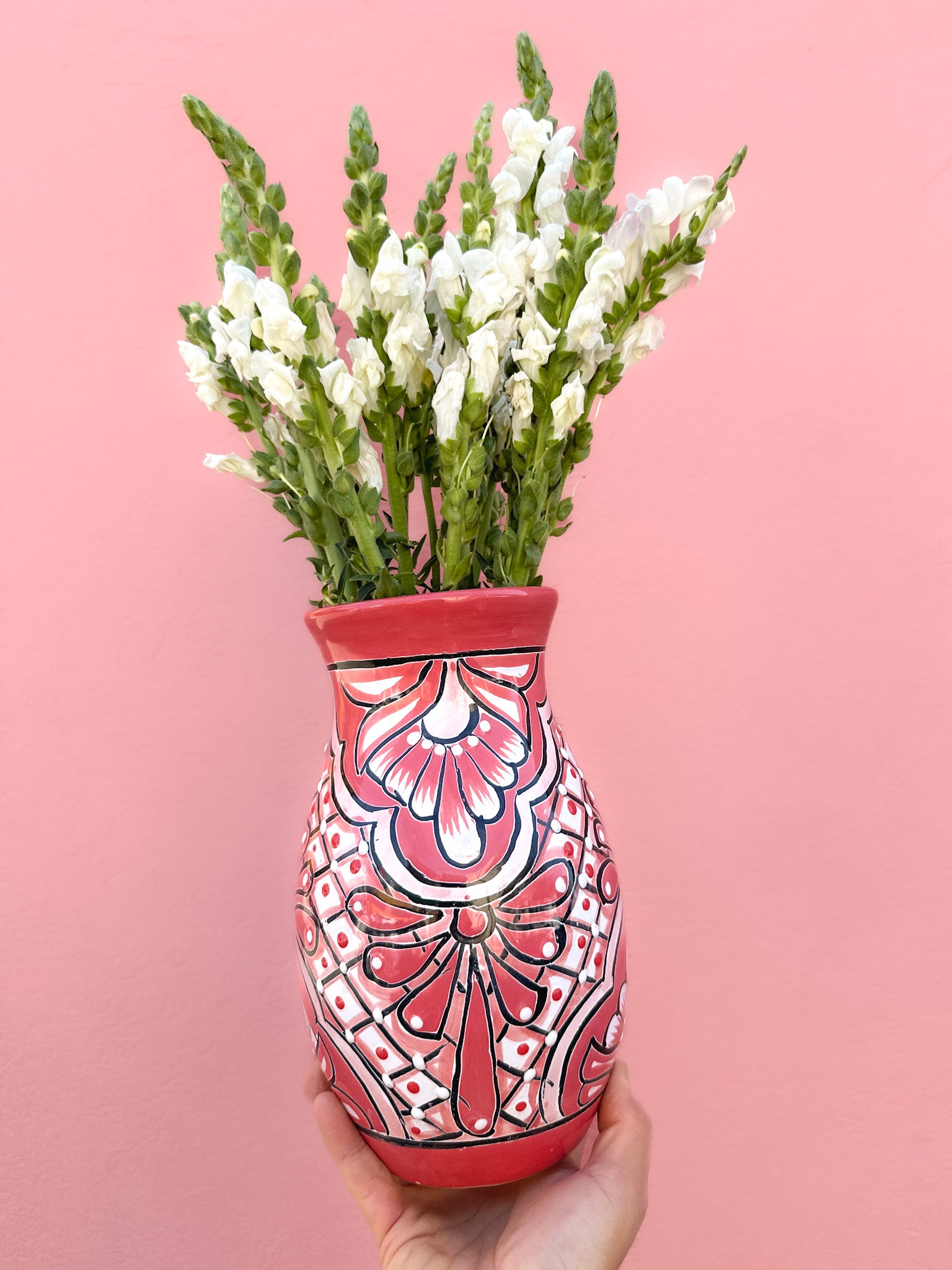 PREVENTA Florero de Talavera Rosa (ENVÍO EN APROX. 6-12 SEMANAS)