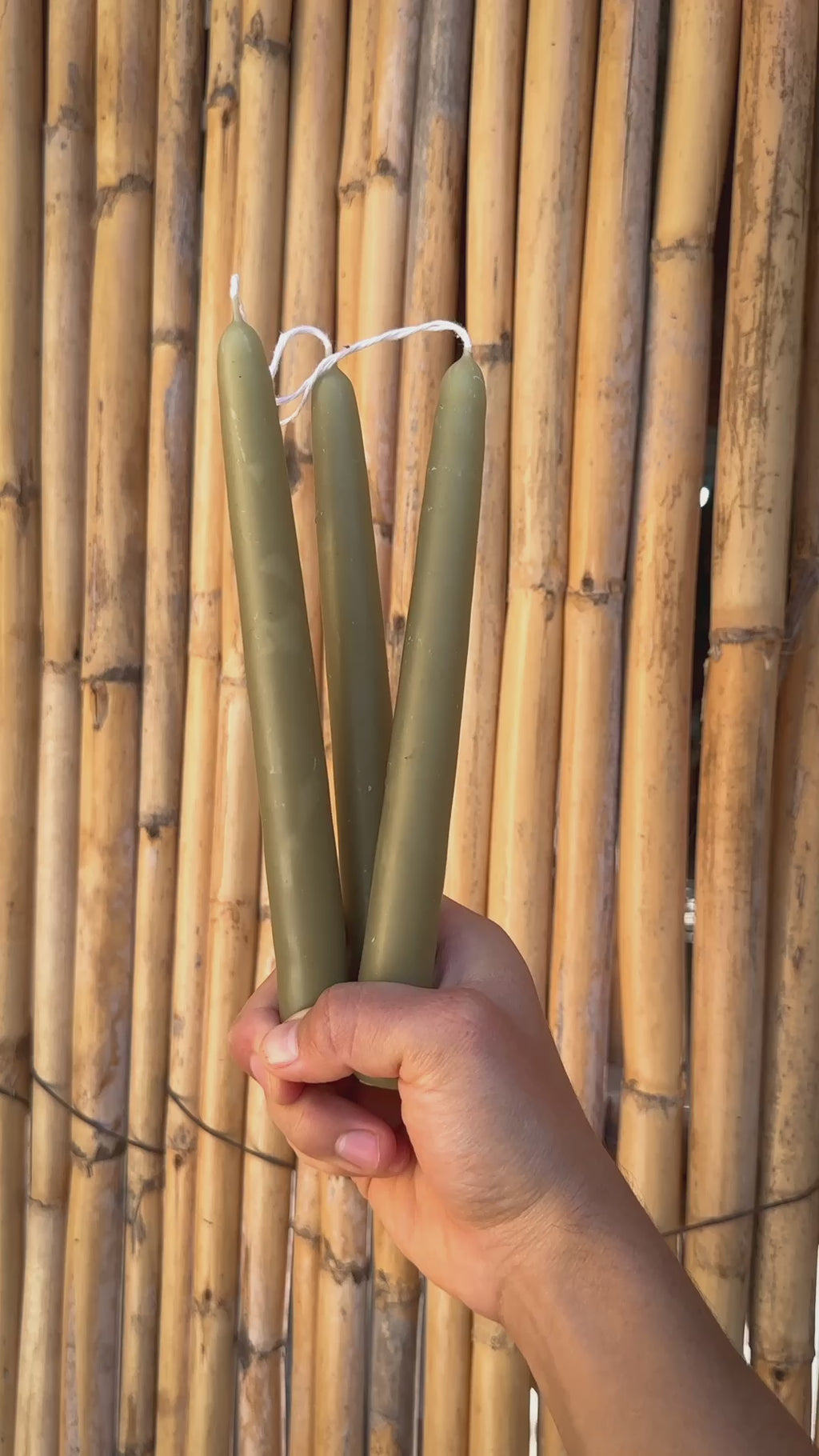 Juego de 3 velas cónicas de cera de abejas