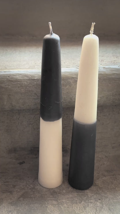 Set of 2 Domino Taper Candles