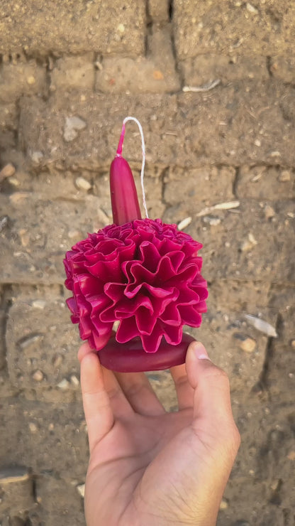 Vela floral de cera de abejas de Teotitlán
