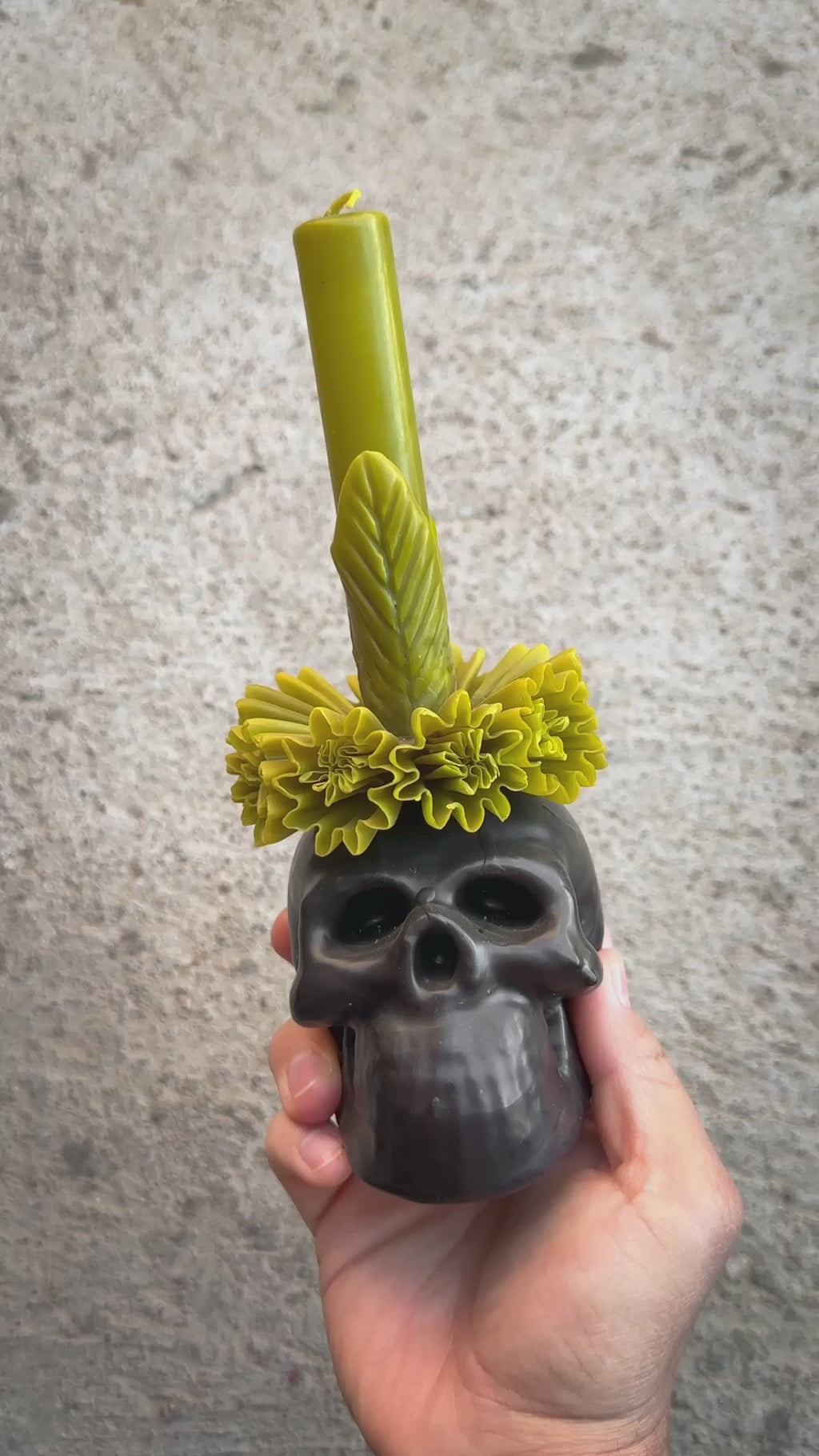 Adela Skull Beeswax Candle