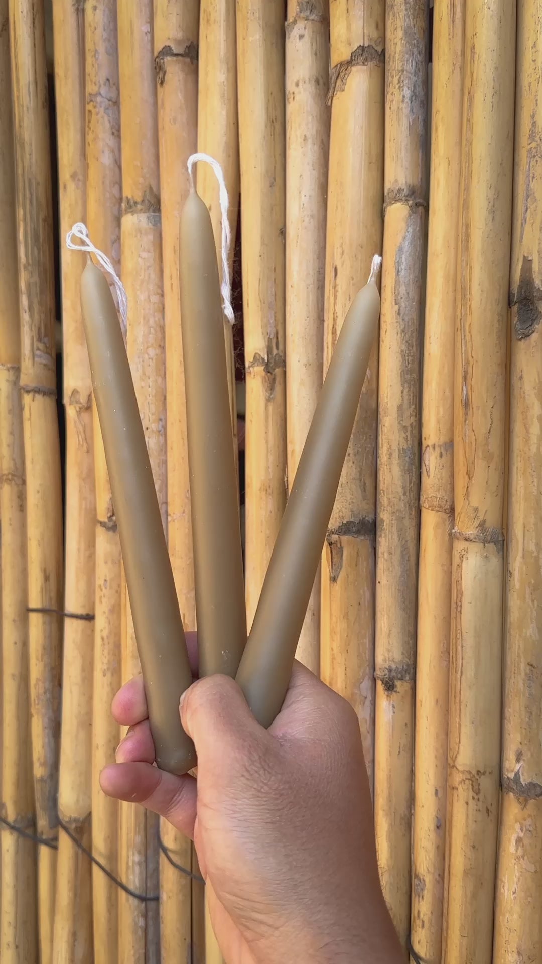 Set of 3 Beeswax Taper Candles