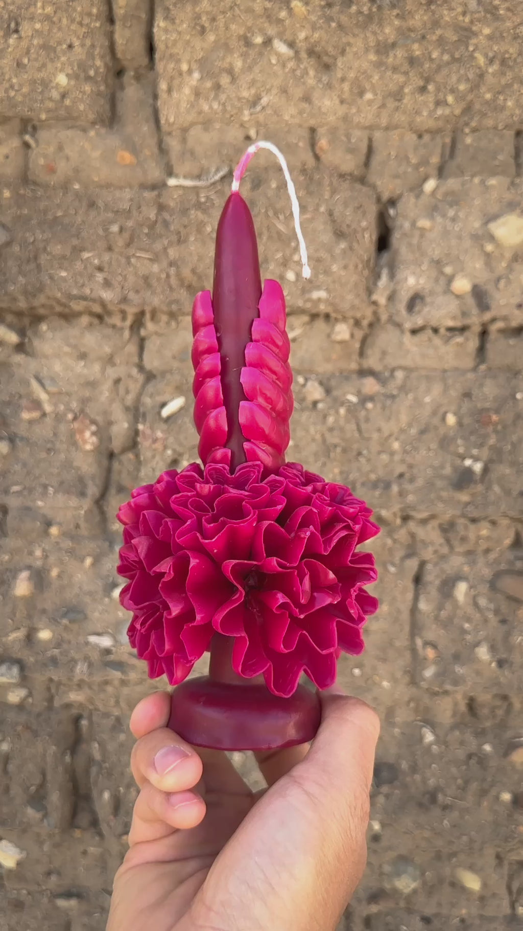 Vela floral de cera de abejas Amorcito