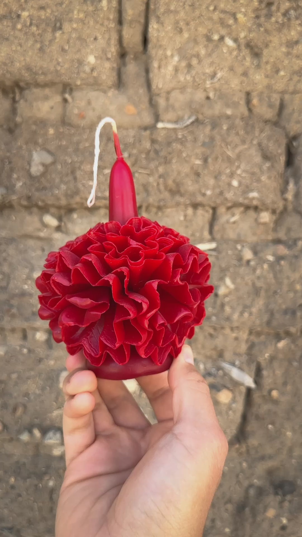 Vela floral de cera de abejas de Teotitlán