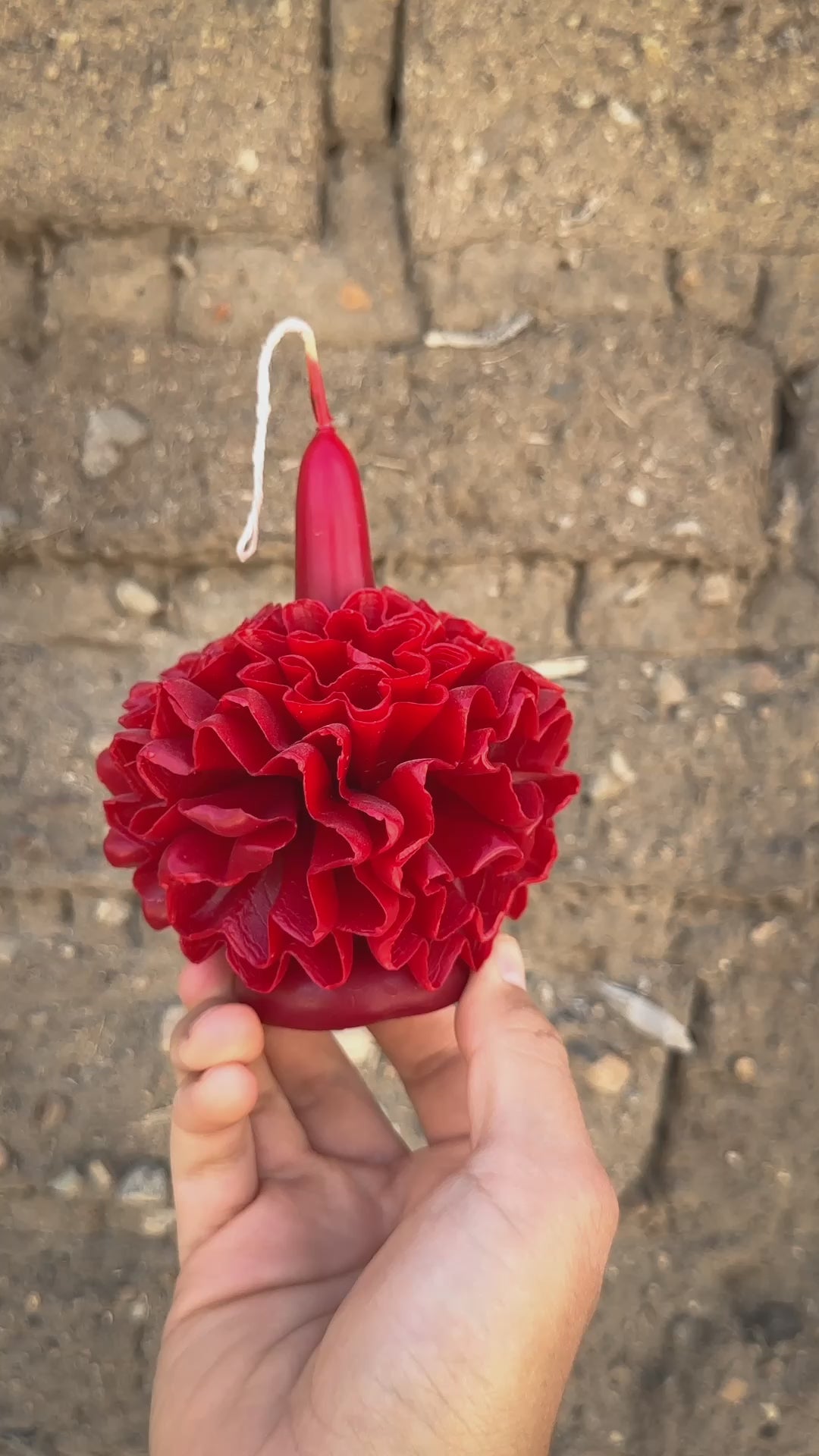 Vela floral de cera de abejas de Teotitlán