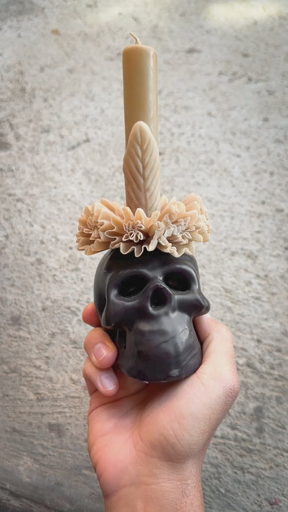 Adela Skull Beeswax Candle