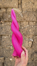 Vela espiral de cera de abejas color lila