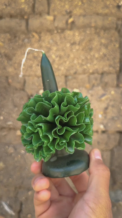 Vela floral de cera de abejas de Teotitlán